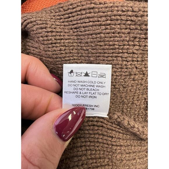 Teddy Fresh Cardigan Mens Large Sweater Retro Colorblock Preppy Classic Grandpa - Picture 16 of 16